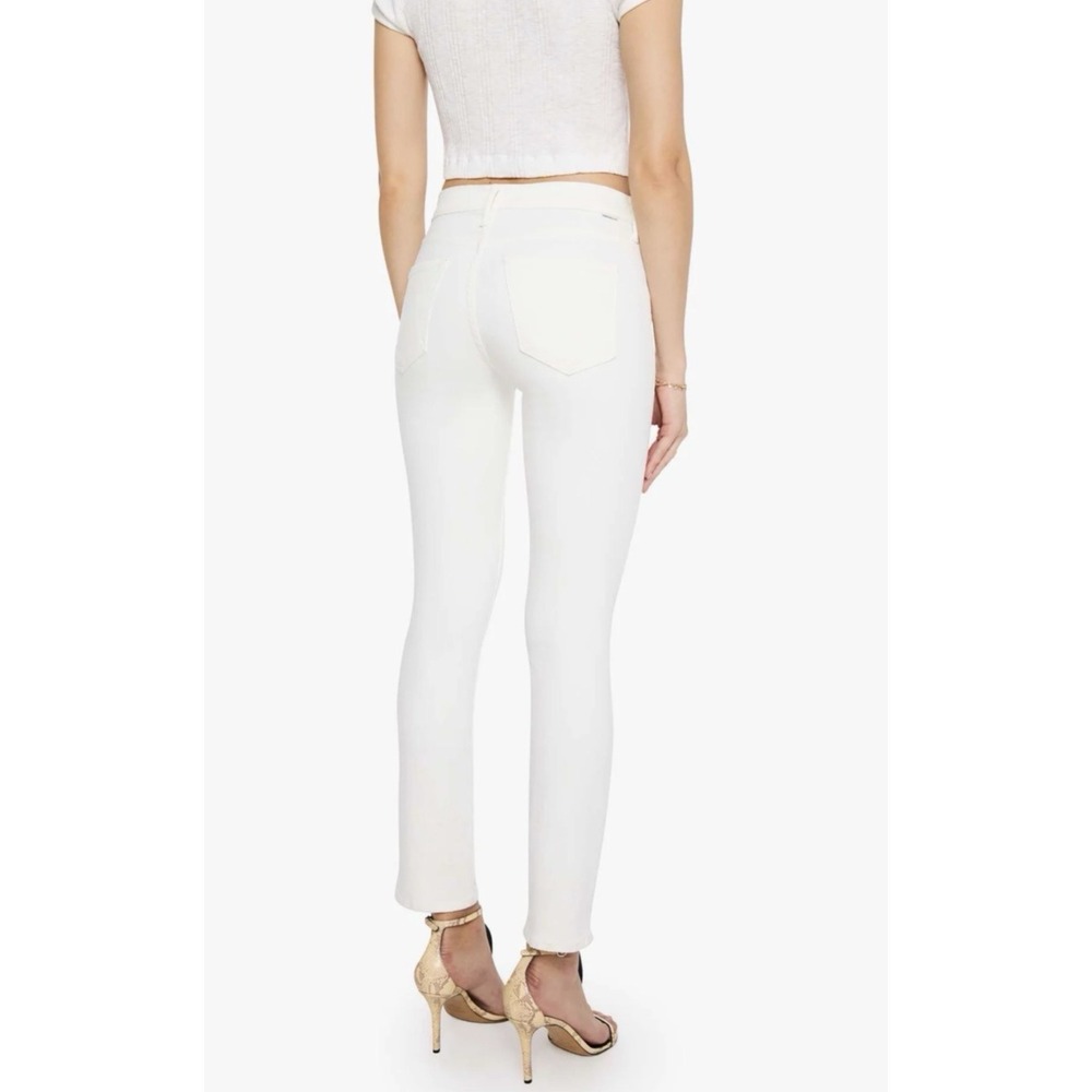 MOTHER The Mid Rise Dazzler Ankle Fairest Of Them All White Straight Jeans sz 34 - Picture 3 of 13